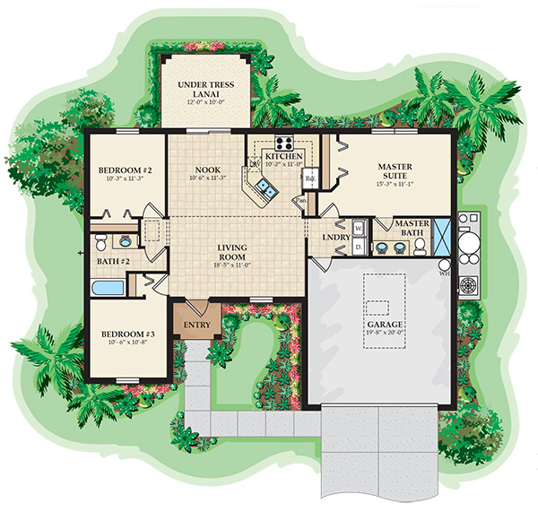 Jade 3 bedroom 2 bath Floor Plan :: DSD Homes